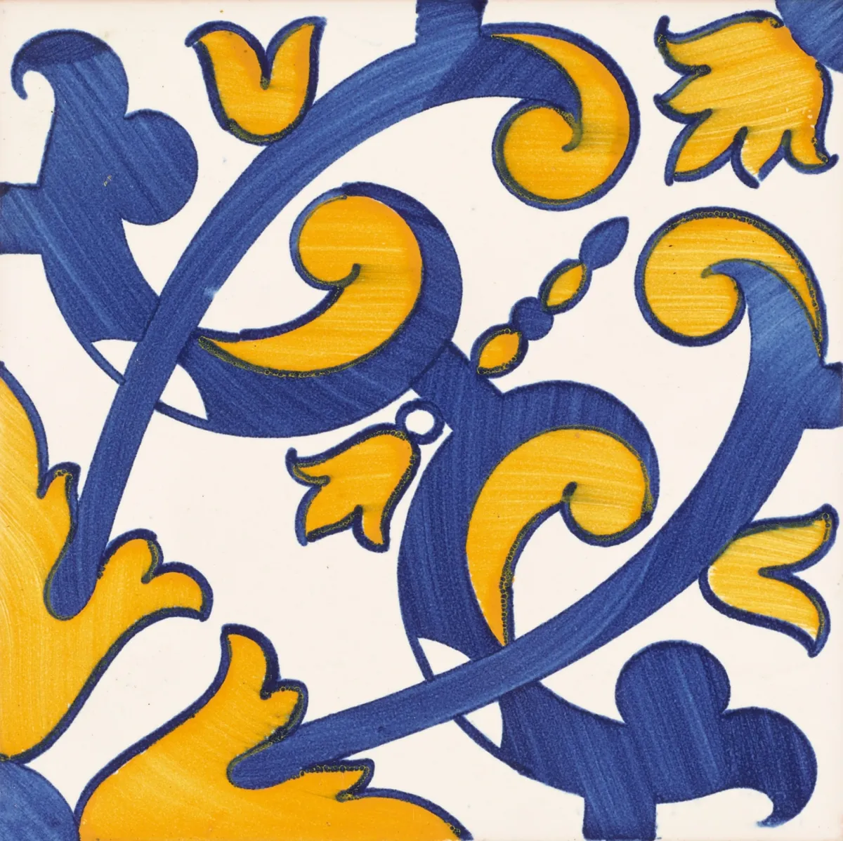 <h3>APL 125 Azul, Branco e Amarelo 14X14</h3><small>Colections and Tiles, Azulejo Tradicional</small>