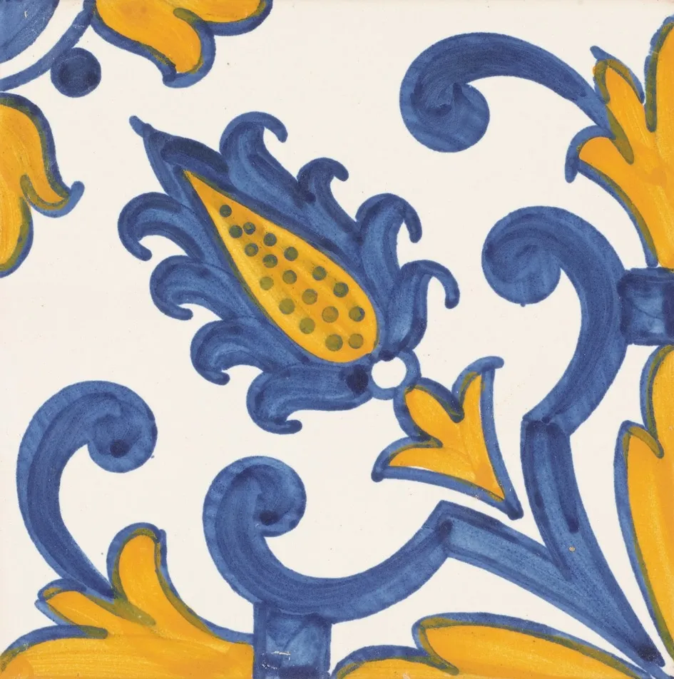 <h3>APL 215 Azul, Branco e Amarelo 14X14</h3><small>Colections and Tiles, Azulejo Tradicional</small>